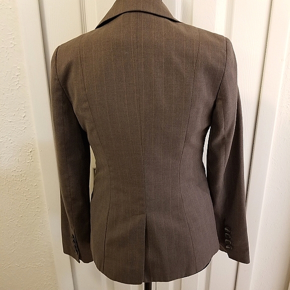 Merona Brown Pinstriped Blazer/Suit Jacket - Picture 2 of 4